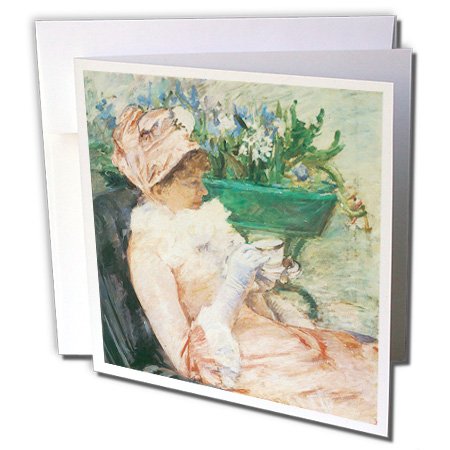 3dRose gc_127315_2 6 x 6-Inch"The Cup of Tea x Mary Cassatt" Greeting Card (Set of 12)