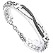 PiercingJ Stainless Steel CZ Love for Men Women Couple Bracelet Link Chain Wrist Matching Set Bangles