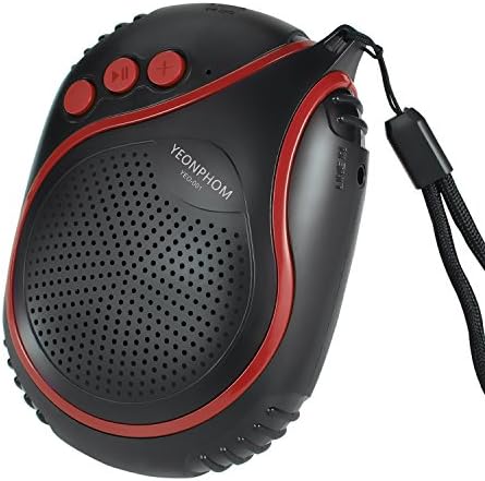 Bluetooth Speakers, YEOPHOM Wireless Ultra Portable Speaker Built-in Mic Hand-free FM Radio TF card Super Bass Outdoor Stereo Speaker for iPhone, iPad, Samsung and Bluetooth Enable Devices Black/Red