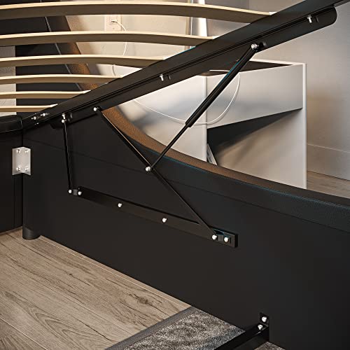 ZTOZZ Carpari LED Bed Frame California King Size Gas Lift up Storage