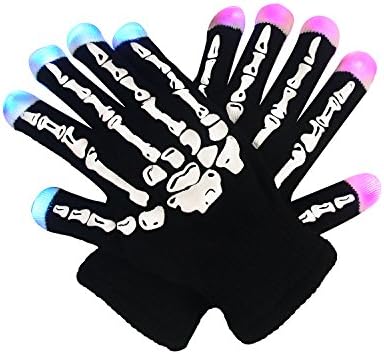 LED Gloves, DAXIN DX Light up Rave Gloves Finger Light Gloves Novelty Toys for Kids 6 Adjust Modes for LightShow/ Performances/ EDM/ Camping/ Disco/ Party/ Halloween/ Christmas/ Birthday Gifts