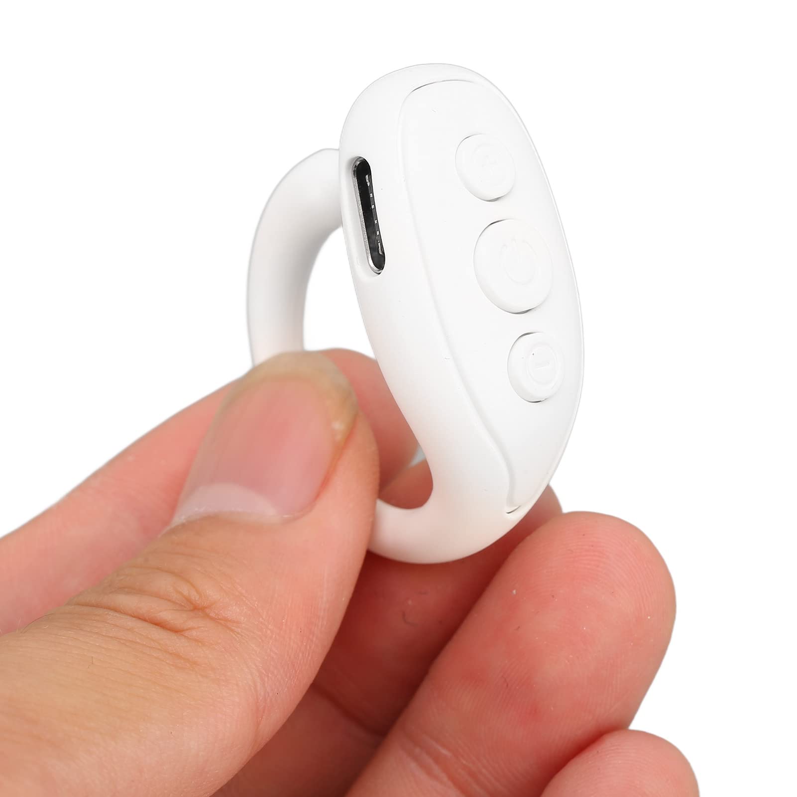 Fingertip Page Turner for Tik Tok, Bluetooth Control Page Turner Support multiple APPs, Fingertip Page Turner Control for iOS 15.0 or for Android 8.0 Above(White)