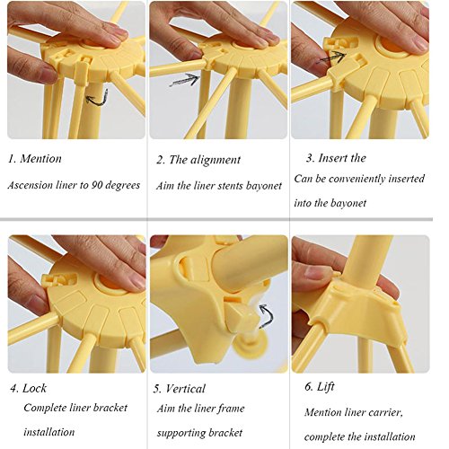 Budesi 10 Arms Food Grade ABS Plastic Matrial Collapsible Spaghetti/Pasta Drying Rack or Household Noodle Dryer Stander Fram Holder - Thumbnail 3