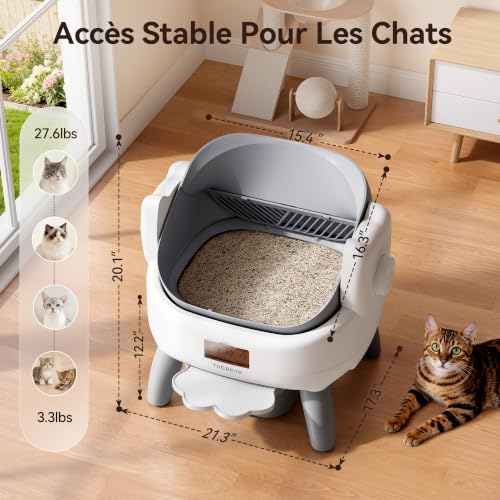 Thereye Self-Cleaning Automatic Cat Litter, 10 L, 11 Anti-Pinch Sensors, WiFi 2.4GHz App, Triple Anti-Odour, Access On, Silent <35dB