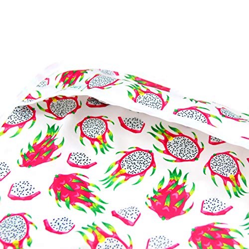 Langsprit Baby Bib with Sleeves-Waterproof Infant/Toddler Bib with Pocket(6-24 Months),Dragon Fruit