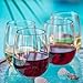 Savona Elegant Stemless Plastic Wine Glasses Unbreakable Wine Glasses | Ideal for Indoor/Outdoor Use | Dishwasher Safe | 100% Tritan Shatterproof Wine Glasses | Set of 4