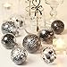 Sea Team Shatterproof Clear Plastic Christmas Ball Ornaments Decorative Xmas Balls Baubles Set with Stuffed Delicate Decorations (70mm/2.76 inch 24-Pack, Black)