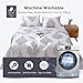Agedate 4 Piece Brushed Microfiber Bed Sheets Set, Deep Pocket Bed Sheets Queen, Hypoallergenic, Easy to care, Fade, Stain and Wrinkle Resistant, Queen Size, White and Black Paisley Patterned