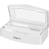 Gusnilo Nail Art Tools, Plastic Storage Box for Nail Tools,Manicure Tool, Tweezers, Hair Salon, Spa and Trimmer Manicure Equipment (1 piece, White)