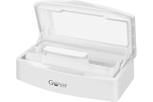 Gusnilo Nail Art Tools, Plastic Storage Box for Nail Tools,Manicure Tool, Tweezers, Hair Salon, Spa and Trimmer Manicure Equipment (1 piece, White)
