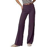 Darong Women Wide Leg Yoga Pants with Pockets High Waist Stretch Workout Leggings with Tummy Control