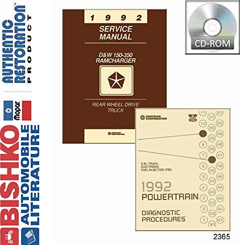 Click Here to See More Images 1992 Dodge Pickup Truck & RAMCharger Shop Service Repair Manual CD Engine