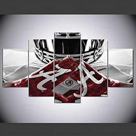 Amazon Lihuaiart アラバマ クリムゾンタイド カレッジ フットボール チーム スポーツ アートワーク ウォールアート ホーム ウォールデコレーション 寝室 リビングルーム 油絵 キャンバスプリント 1059 5pcs アートフレーム ポスター オンライン通販