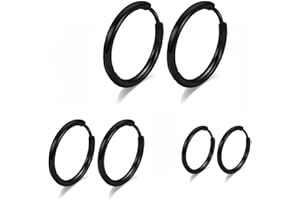 VISHOCA Surgical Stainless Steel Thin Hoop Earrings 6mm/8mm/10mm Small Huggie Hoop Earrings for Women and Men