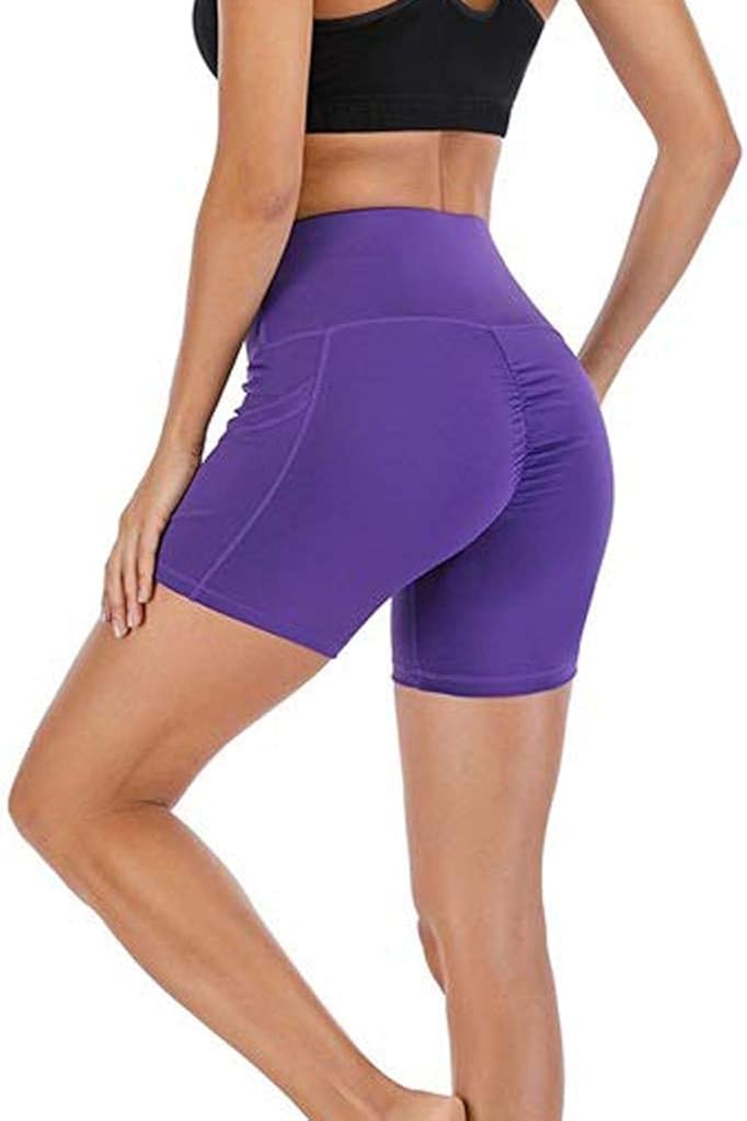 Women Yoga Shorts Ruched Butt Sport Gym Scrunch Ruched Running Workout