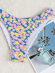 SOLY HUX Women's Floral Print Halter Triangle Tie