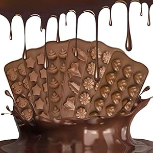 XAVSWRDE Chocoladevormen, set van 6 stuks, bonbonvorm van siliconen, 3D-siliconenvormen, anti-aanbak, chocoladebord…