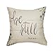 Fjfz Be Still Greenery Floral Retro Country Style Farmhouse Décor Spring Summer Decoration Gift Cotton Linen Home Decorative Throw Pillow Case Cushion Cover with Words for Sofa Couch, 18