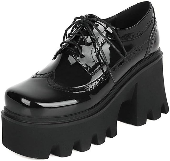 Oxford Schuhe Damen Mit Plateau - Breite Passform Mary Janes Vintage