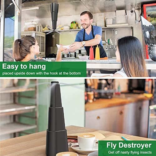 Dimiozes Fly Fans for Tables, Fly Fans for Outdoor, Keep Away from Flies Fan with Soft Blades, Portable Automatic Table Food Fly Fan, Keep for Your Food Clean Restaurant, Party, Home (Black 3 Pack)