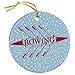 ChalkTalkSPORTS Crew Round Ceramic Ornament | Crew Boat with Holiday Lights