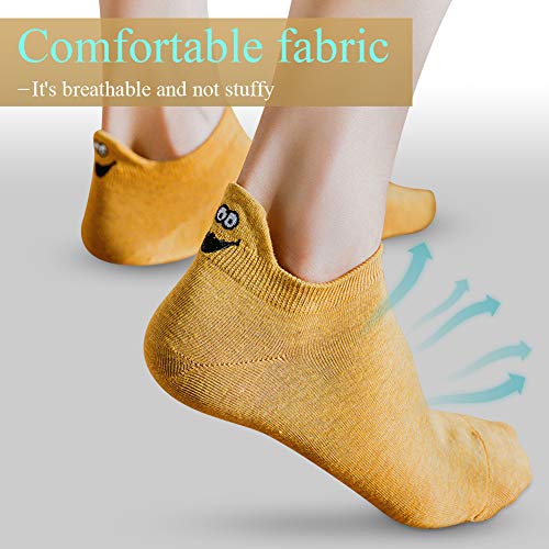 teyiwei-10-Paare-Frauen-Socken-Kawaii-Lustige-Ausdruck-Baumwolle-Gestickte-Maedchen-SoeckchenZufaellige-Farbe