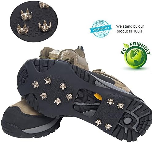 Dalibora Ice Traction Cleats for Walking, Jogging, or Hiking on Snow and Ice - 20 Metal Ice Spikes Provide Stability Traction Grips Ice - 2 Pcs Anti-Slip Ice Grips - Hiking Spikes - Snow Cleats