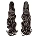 Claw Ponytail Extension Short Curly Wave 145G Thick Jaw Ponytails Pony Tail Hairpiece Clip in Hair Extensions Real Natural as Human Synthetic Fibre for Women 18 inch dark brownthumb 1
