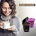 CHULUX Reusable Mesh Coffee Filter Cup 4-Pack for Keurig 1.0 Brewer, Universal Single Serve Refillable Coffee Filters, Black&Purple