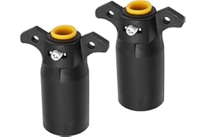 ZUDKSUY 2-Pack 12V 7 Way Trailer Plug, 7 Pin Trailer Plug Connector, 7 Way Round RV Style Flat Blade Trailer Light Plug Replacement End Towing Wiring Harness Connector