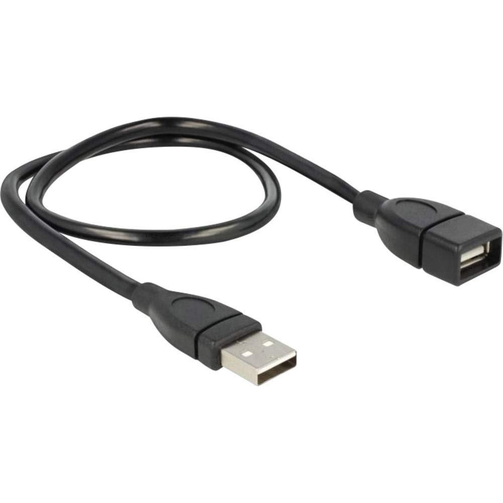 DeLOCK USB 2.0 A Male to Female Shapecable 50 cm Black