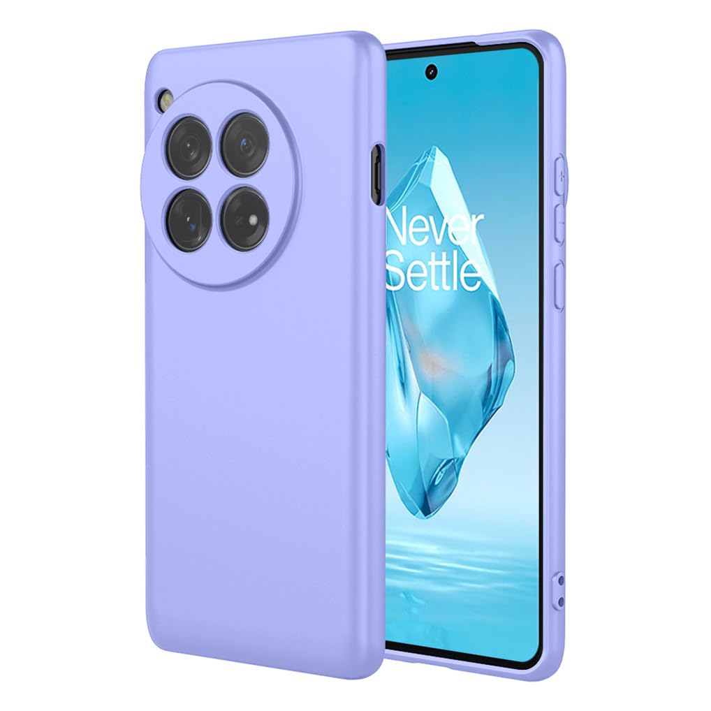 SEAHAI Case for OnePlus 12R 5G, Ultra Thin Silky-Soft Touch Liquid Silicone Phone Cover with Shockproof Airbag Design, Premium TPU Bumper Fashion Case - Purple
