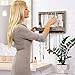 Rustic Wall Mounted Jewelry Organizer with Ring and Earring Drawers - Shabby Chic, Wood and Mesh Jewelry Holder for Women - Includes Necklace Hanging Hooks, Bracelet Rod, and Shelf for Accessories