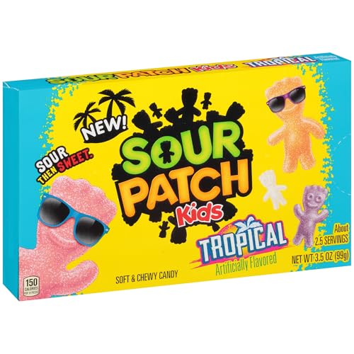 SOUR PATCH KIDS TROPICAL SOFT & CHEWY GUMMY CANDY, 3.5 OZ