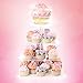 Four Tier Cupcake Stand Square - Dessert Tower | Plus Travel Tote Bag | Extra Strong 4 Tiered Clear Plastic Acrylic Serving Display Stands | Wedding Birthday Party Cup Cake Donut Tree By Cakes Of Eden