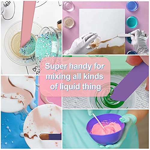 HTVRONT Stir Sticks for Epoxy Resin, 20PCS PVC Mixing Sticks, 4 Colors