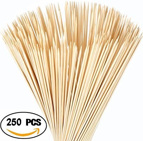 HAKOPEN 250 PCS 12" Bamboo Marshmallow Roasting Barbecue Sticks Extra Long Bamboo Skewers Perfect for Hot Dog Camping Bonfires