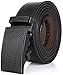 Marino Men's One Piece Leather Ratchet Dress Belt with Automatic Leather Fashion Buckle