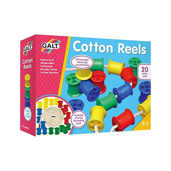Galt Toys, Cotton Reels, Threading Toy, Ages 3 Years Plus, 20 Count (Pack of 1)