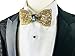 47IVYWOOD Premium Pre-tied Rhinestone Gold Bow Tie for Men, Women, Boys, Girls (gold)