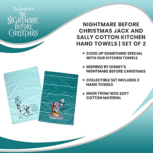 The Nightmare Before Christmas Jack and Sally Cotton Hand Towels, Set