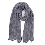 Unisex Warm Mohair Knit Scarf Winter long Shawl Muffler Neckerchief Scarves Gray