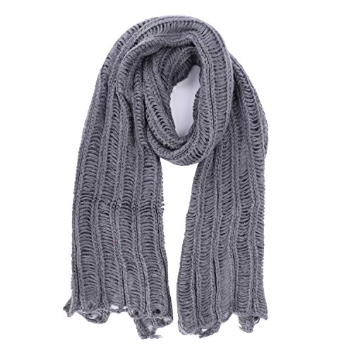 Unisex Warm Mohair Knit Scarf Winter long Shawl Muffler Neckerchief Scarves Gray