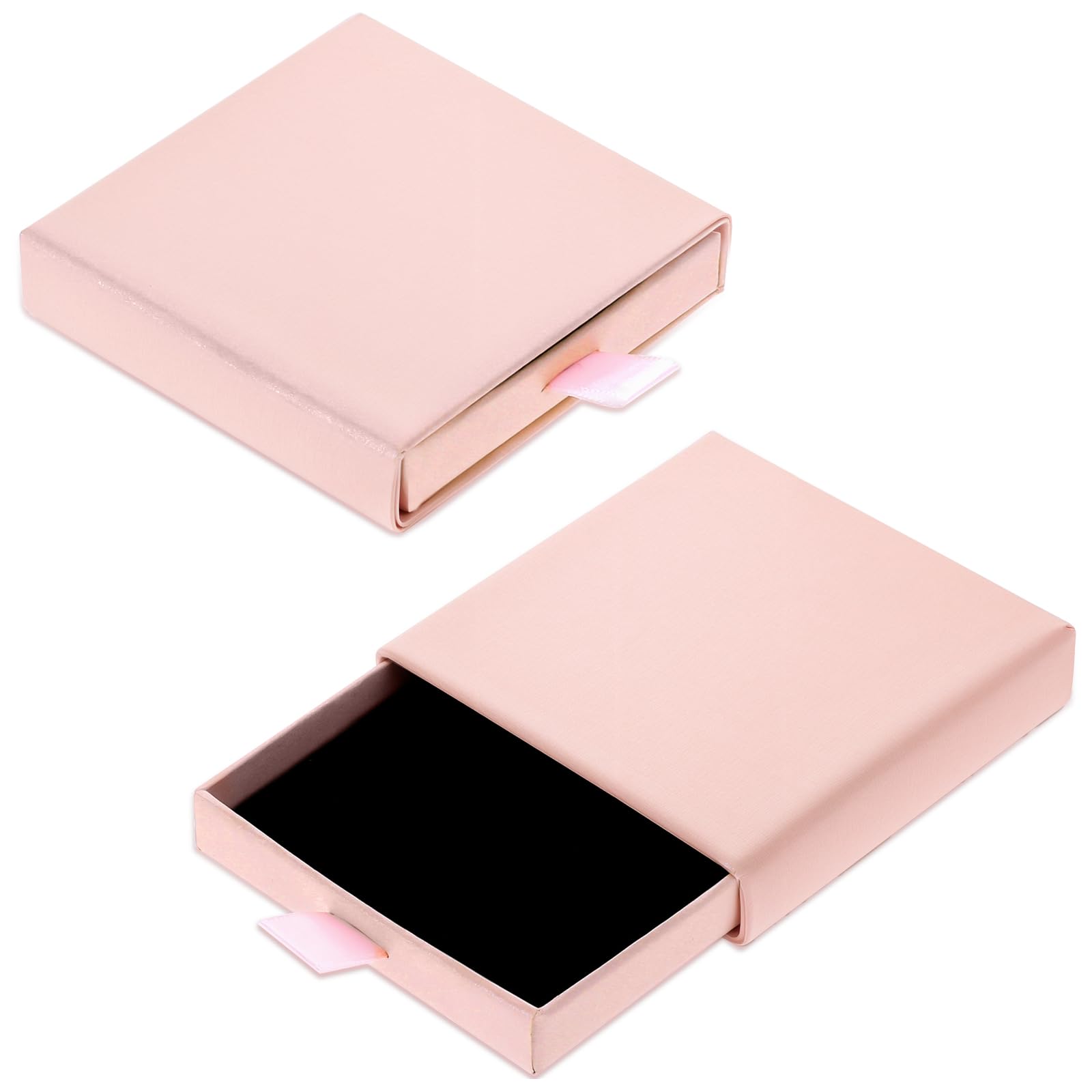 Photo 1 of Piriuuo 2 Pack Square Jewelry Gift Boxes Cardboard Jewelry Box with Lids Necklace Boxes for Jewelry Gift Small Gift Boxes Pendant Storage Case for Bracelets Necklaces Earrings Ring Jewelry Gift(Pink)