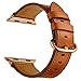 CINORS Leather Band Compatible Replacement for Apple iWatch 41mm 40mm 38mm Women Genuine Brown Leather Bands Wrist Strap with Rose Gold Buckle Replacement for Apple Watch Series 7 6 5 4 3 2 1 SE