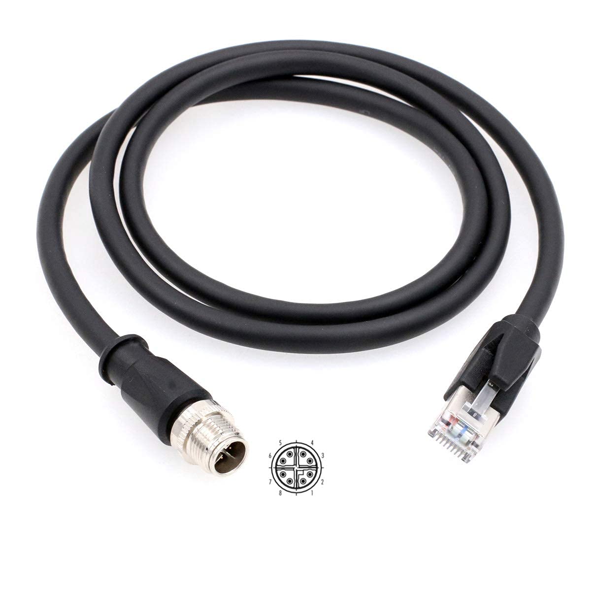 HangTon Ethernet M12 8-Pin X Code to RJ45 Cable for Kathrein Baumer Basler Cognex In-Sight 9000 2000 Basler Machine Vision Camera Sensor Machine Control Automation Cat 6A Network 9.84ft
