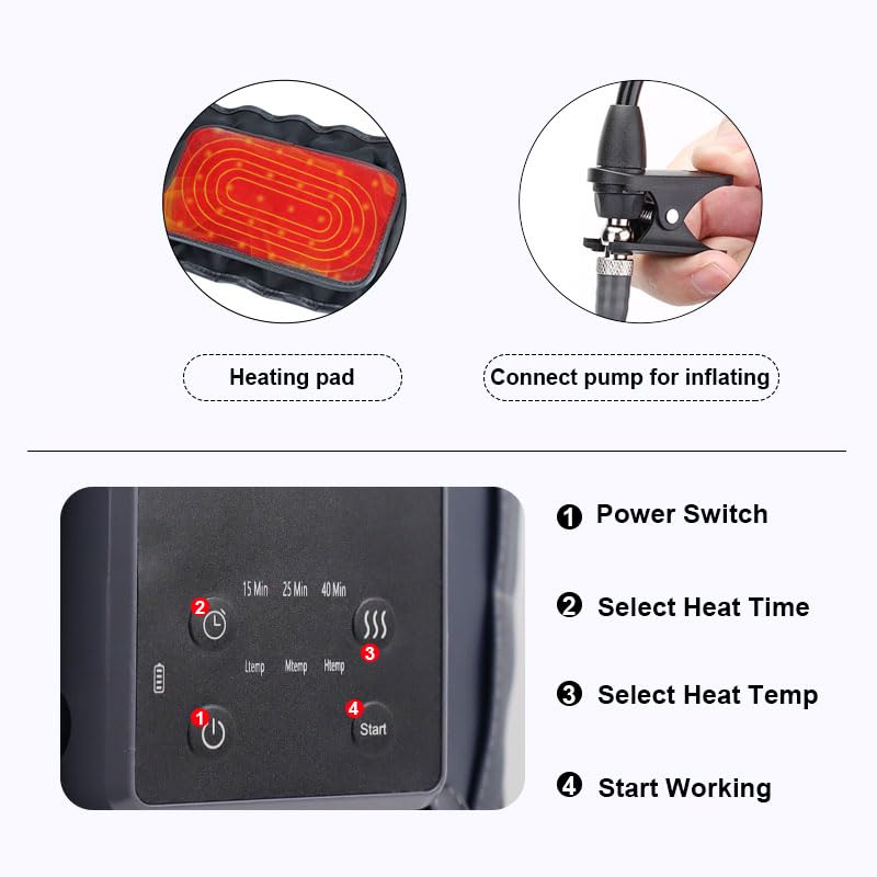 HONGJING Cordless Heated Back Belt Lumbar Support