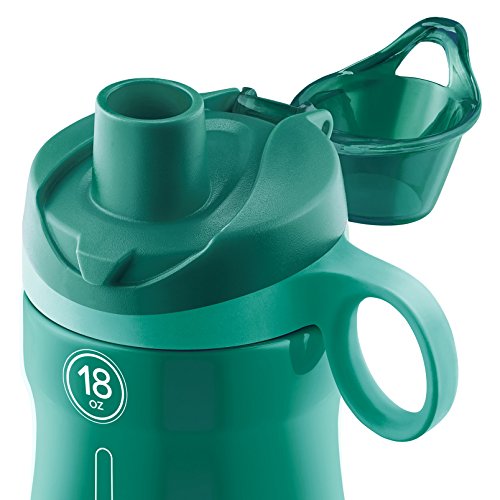 Pogo BPA-Free Plastic Water Bottle with Chug Lid, Teal, 18 oz. - Thumbnail 5