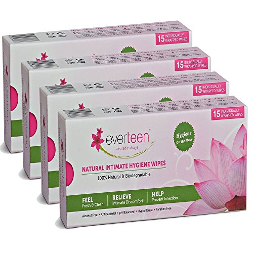 Everteen natural feminine intimate wipes - 15 individua…