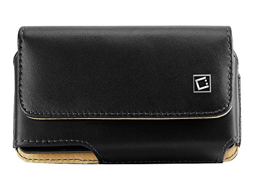 Silent Circle Blackphone 2 Horizontal Style Slide In Case Made In Genuine Leather With Fixed Swivel Clip Black